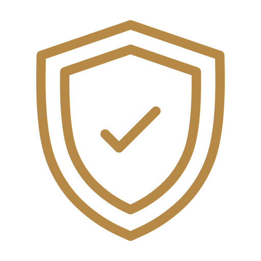 Shield icon with a check mark inside.