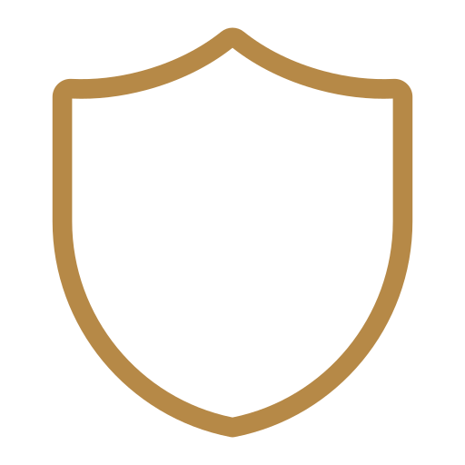 A simple outline of a shield with a brown border and no interior details.
