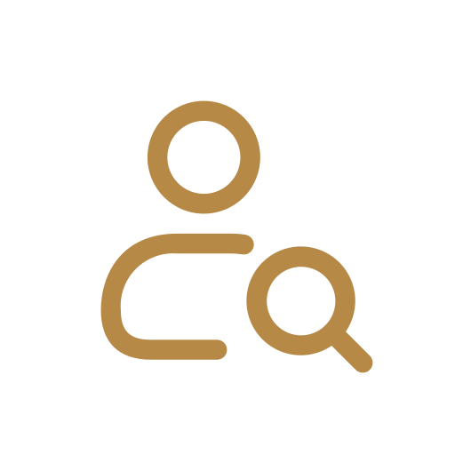 Icon of a person with a magnifying glass, possibly representing search or investigation.