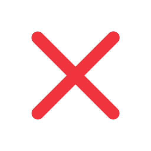 Red X mark on a black background