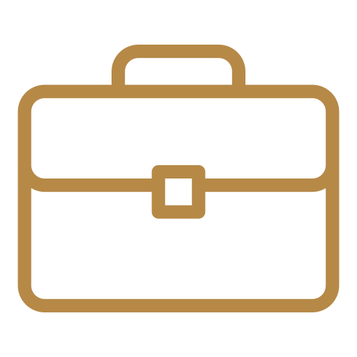 Icon of a briefcase or business bag in brown color