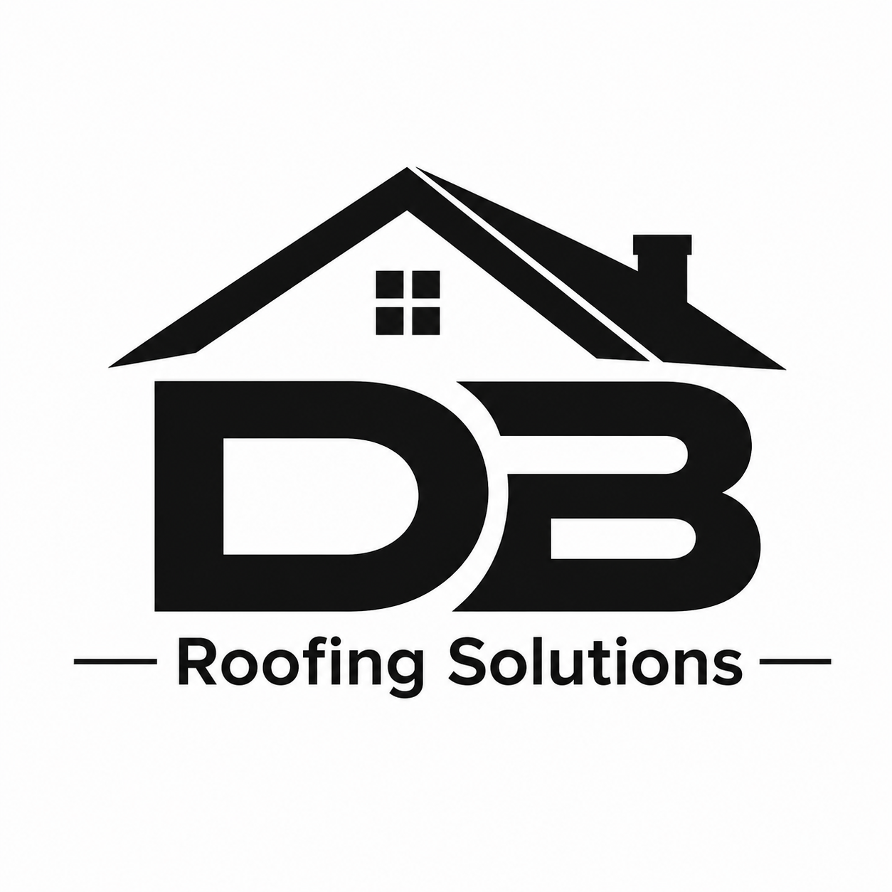 Black and white logo for D3 Roofing Solutions featuring a house roof above the company initials D3 and the company name below.