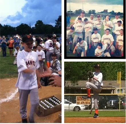 Brad playing Baseball and his teams website