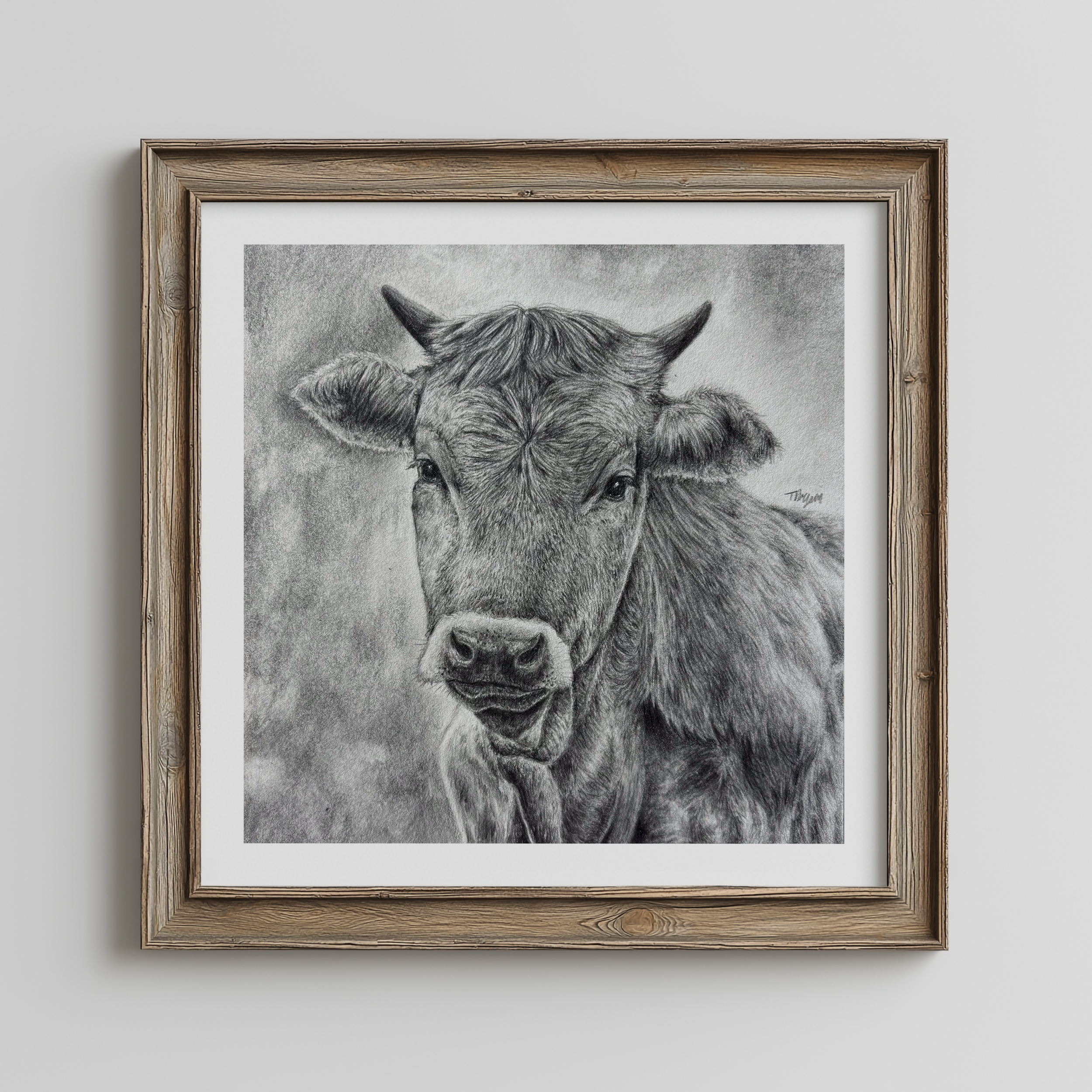 6x6 Cow Art Print