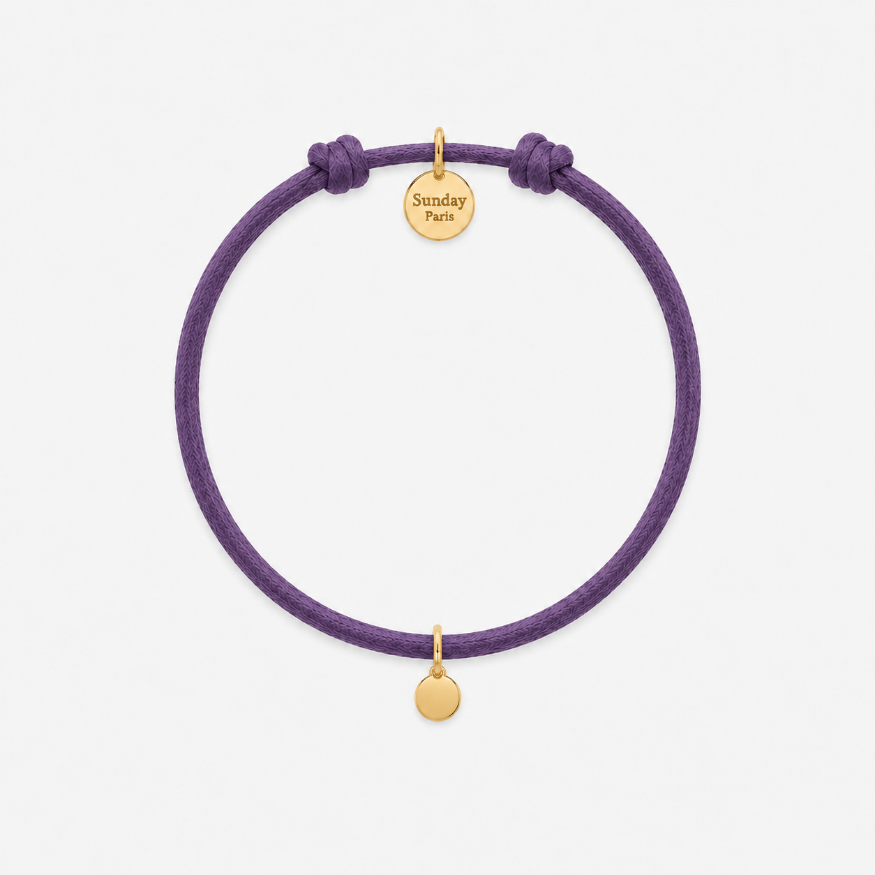 Purple Cord Charm Bracelet