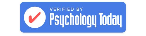 Verified badge with check mark and Psychology Today logo