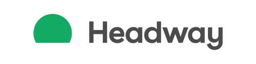 Headway logo with green semicircle and bold black text