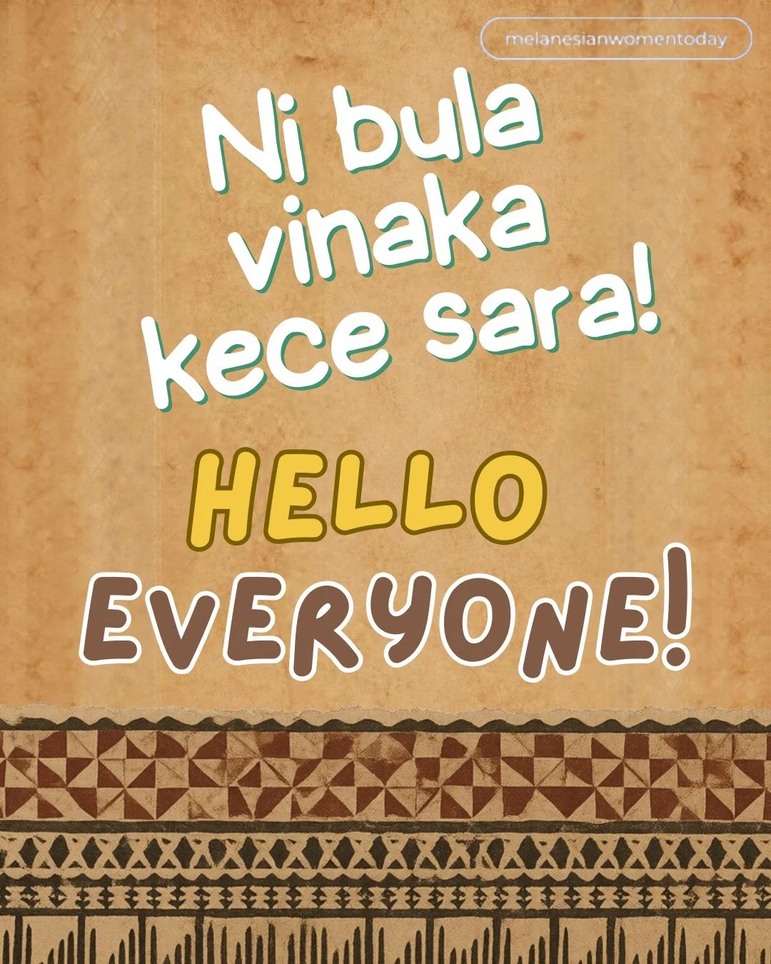 Me da marautaka na macawa ni noda Vosa Vaka Viti ena macawa oqo (Happy Fijian Language Week) 🇫🇯.
Message from MWT Fiji Team! 
Credit Meiva Vuniwai
#VosaVakaViti (Fijian
FijiLanguageWeek
#MacawaNiVosaVakaViti
#FijiPride #FijianLanguageWeek
#HappyFij