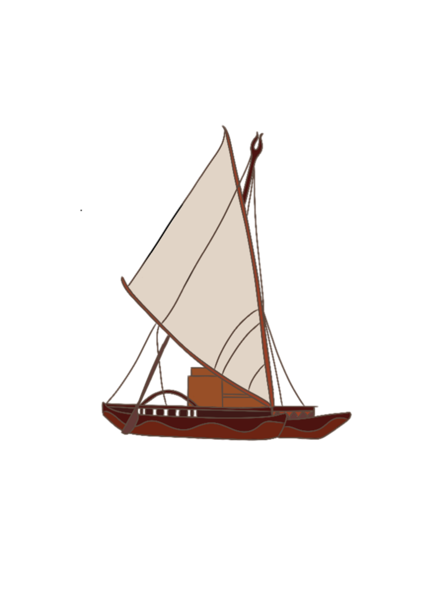 Melanesian Canoe Designed by Olorin Ilustration