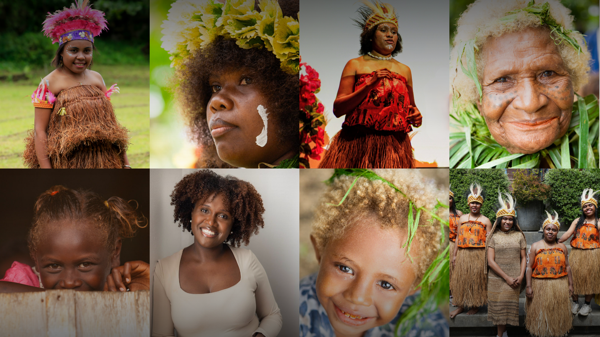 Collage of Indigenous Melanesian women by Olorin illustration