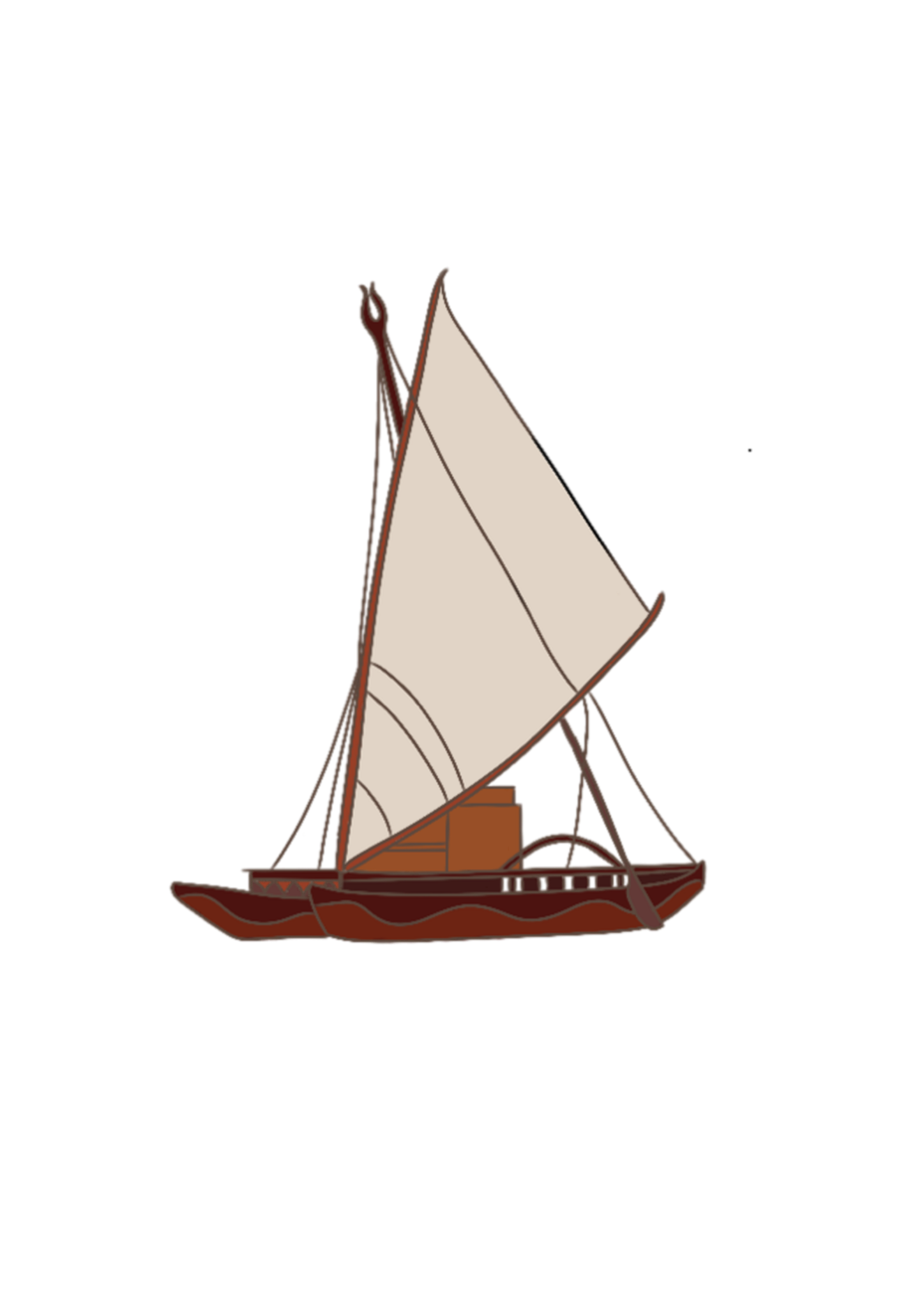 Melanesian Canoe illustrated by Olorin Illustration