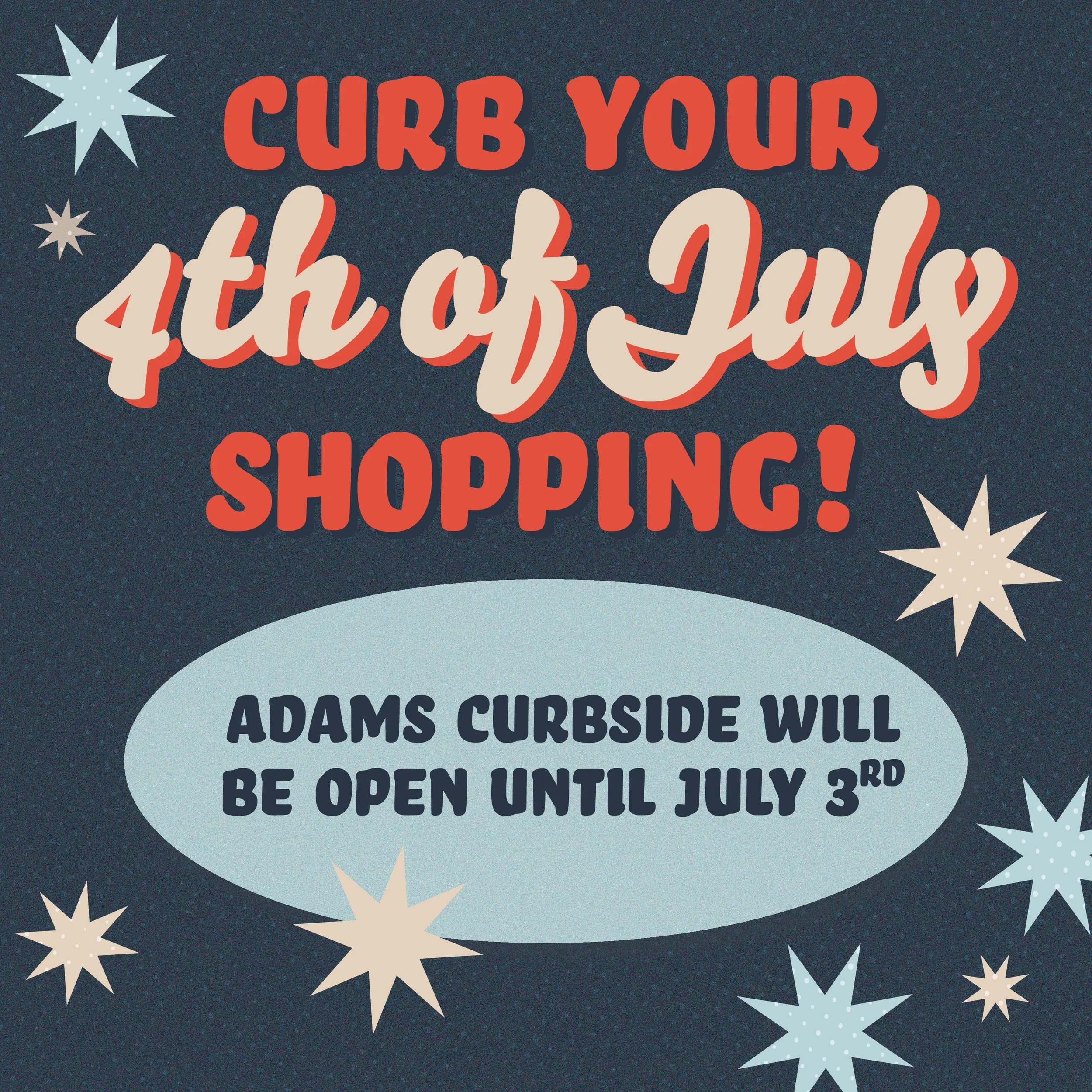 July Fourth campaign adapted for the Adams website and digital promotions