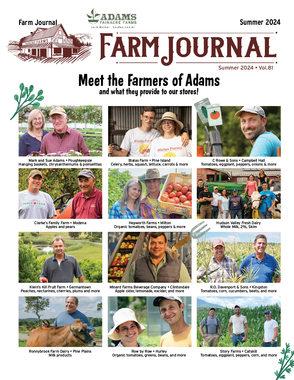 Cover of the Adams Farm Journal in-house publication