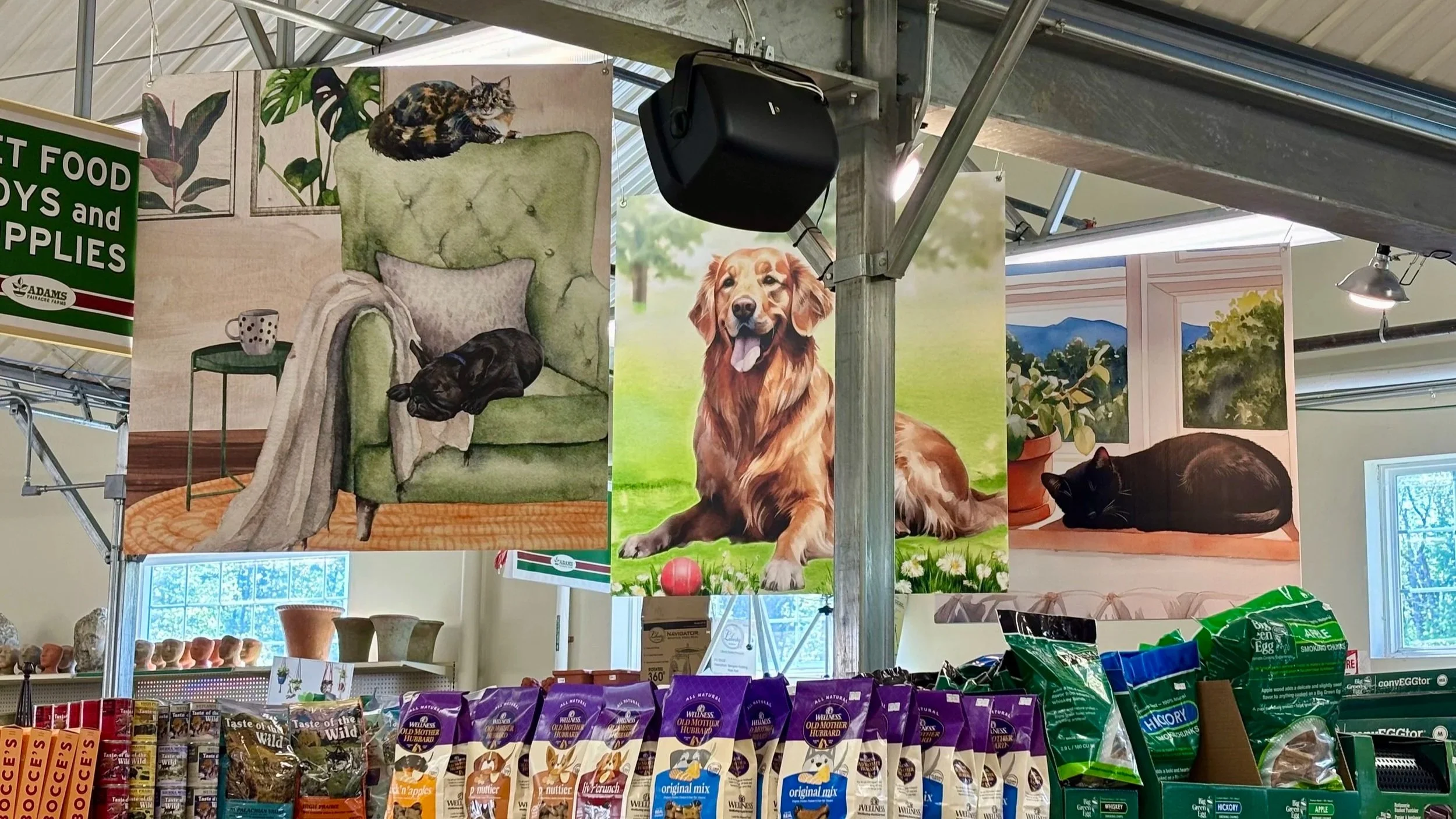 Large-format signage installed in the Adams pet department