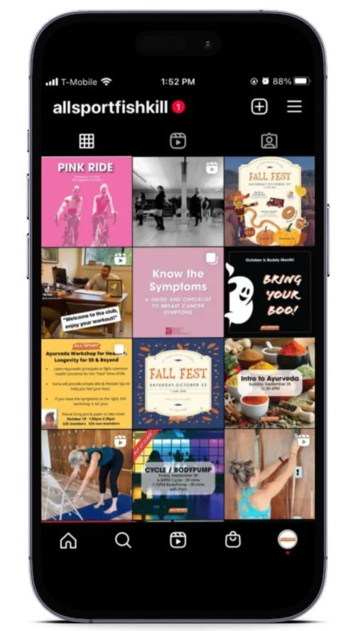 All Sport social media presence shown on mobile.