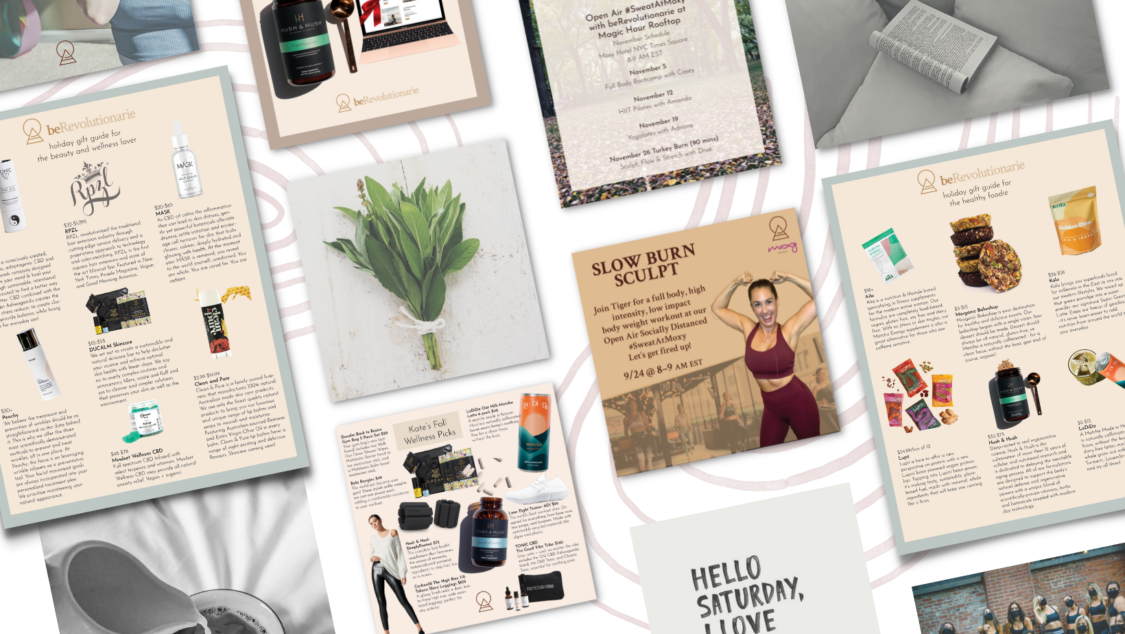 beRevolutionarie fitness brand marketing and print design collection