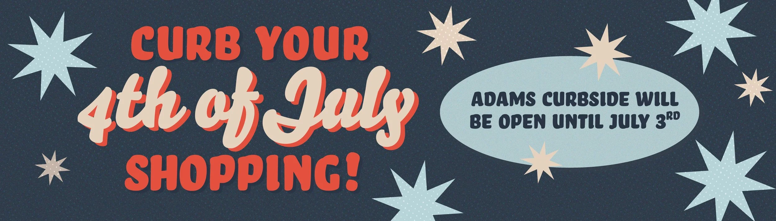 July Fourth campaign adapted for the Adams website and digital promotions