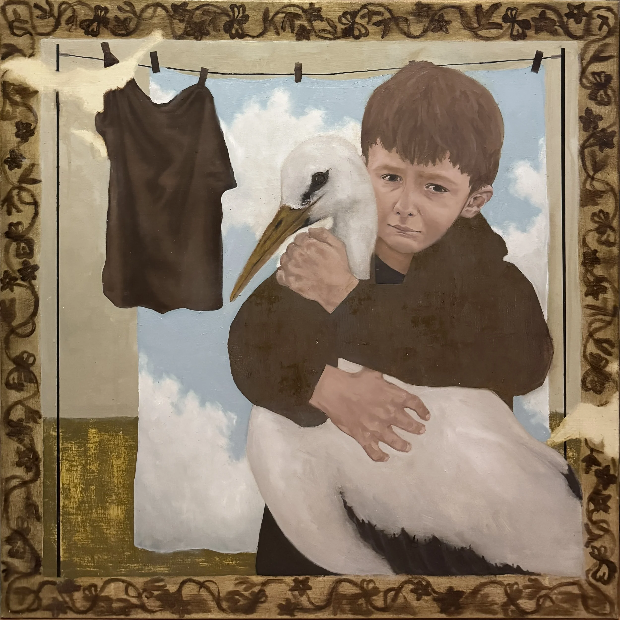 Borrowed Blue, 2026. Oil on linen. 80 x 80 cm.