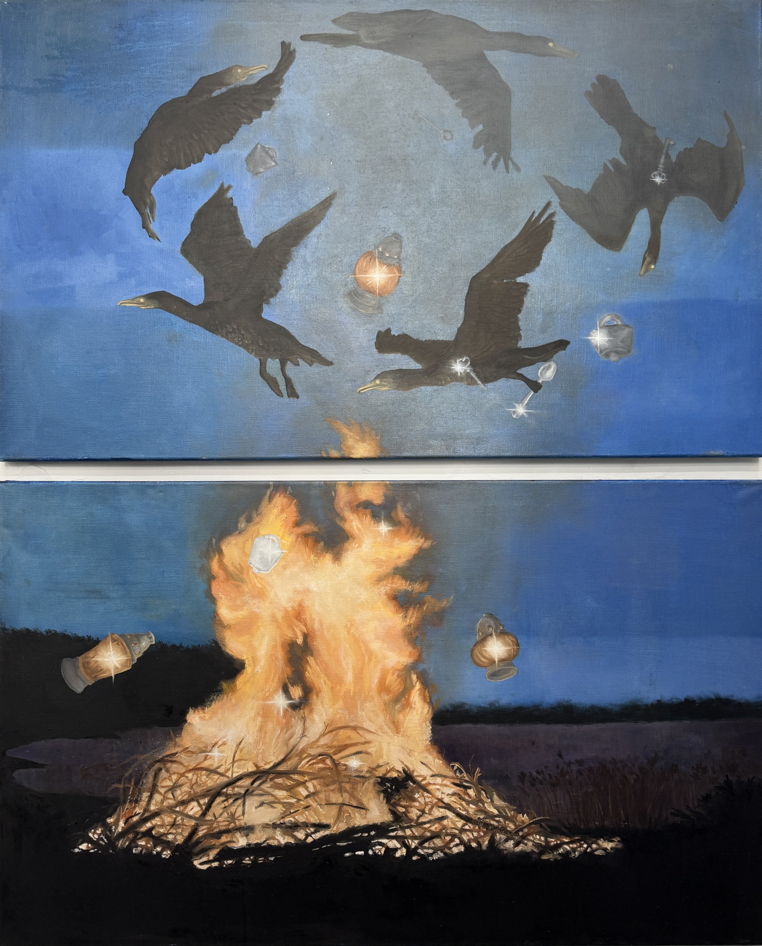 Smoke Signal, 2026. Oil on linen. 120 x 100 cm.