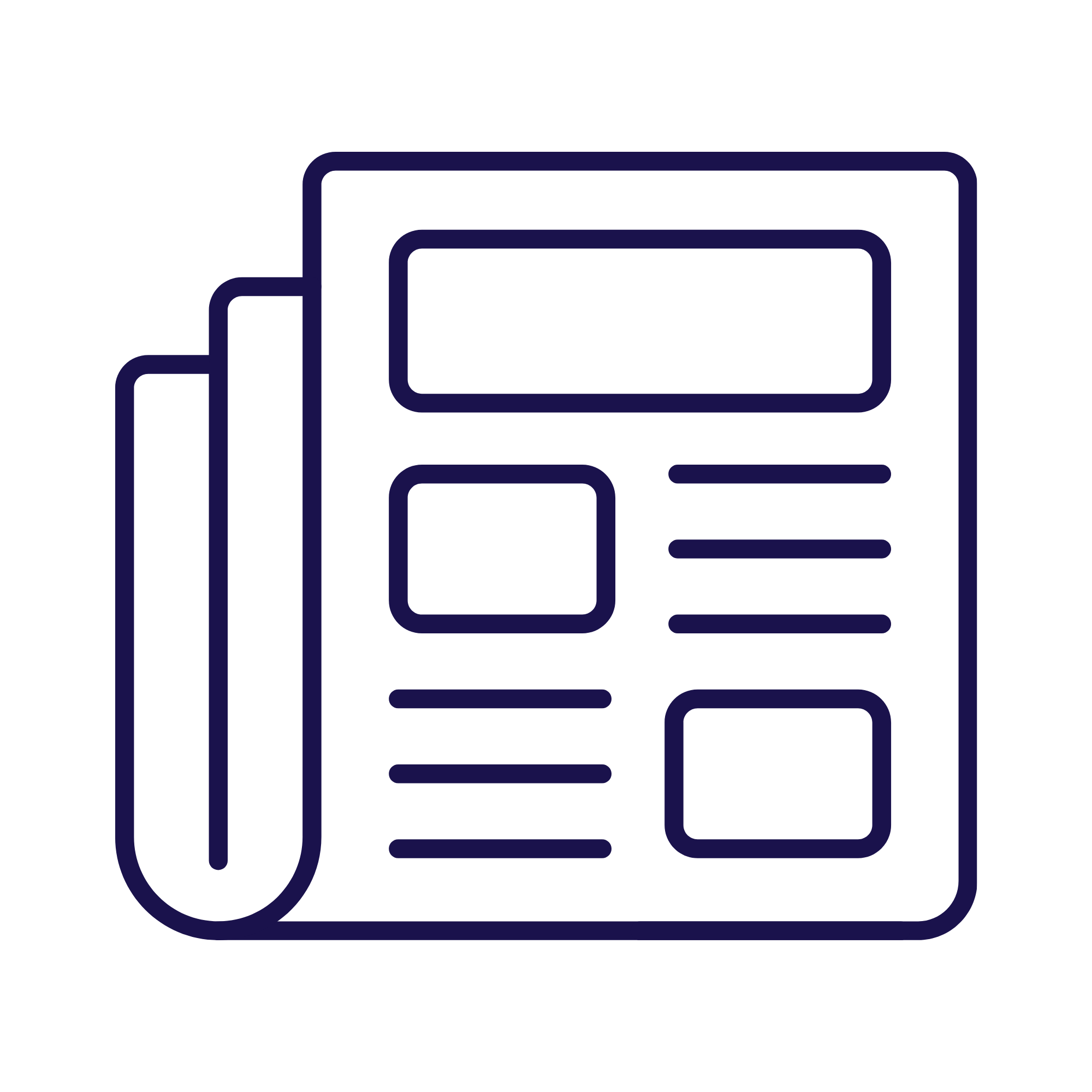 Outline illustration of a laptop and a smartphone on top of a stack of books or storage boxes.