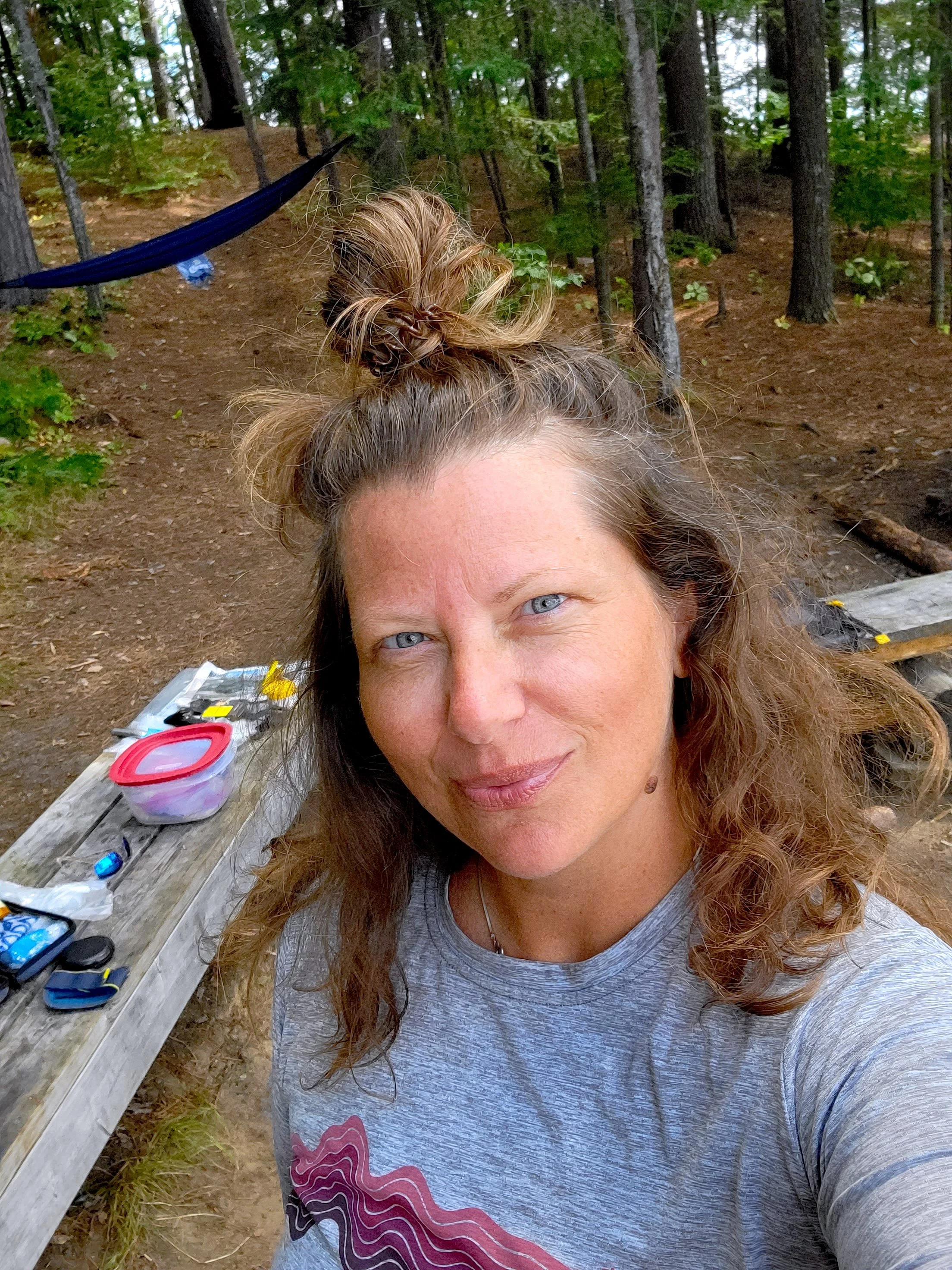 Erin taking a selfie in Algonquin Park on a 220 km canoe trip. This is Empowerment!