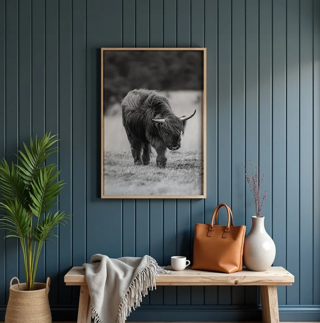 Capturing Rustic Elegance: Why Black and White Highland Cow Prints are the Ultimate Wall Art Trend