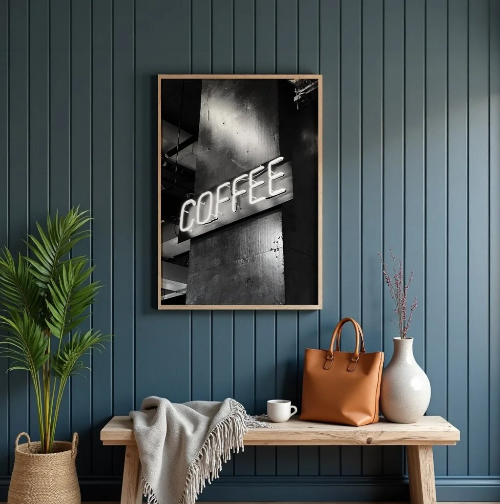 The Art of the Urban Brew: Why This Neon Coffee Print Belongs on Your Wall