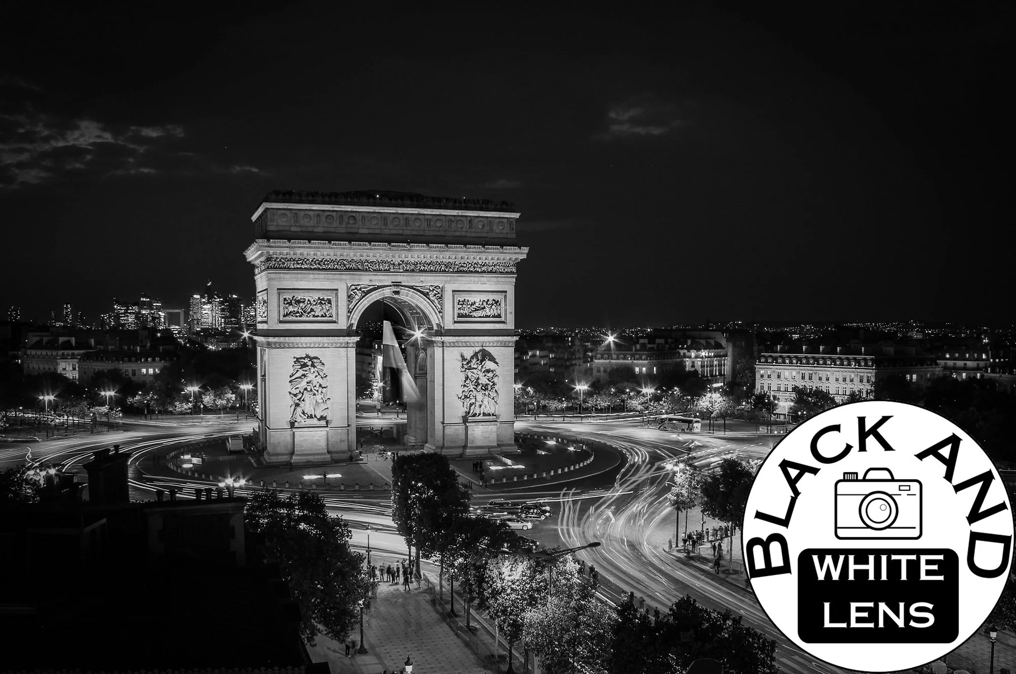 Arc de Triomphe Paris black and white photo