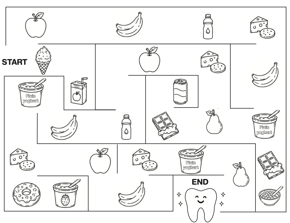 Healthy Smile Maze classroom activity