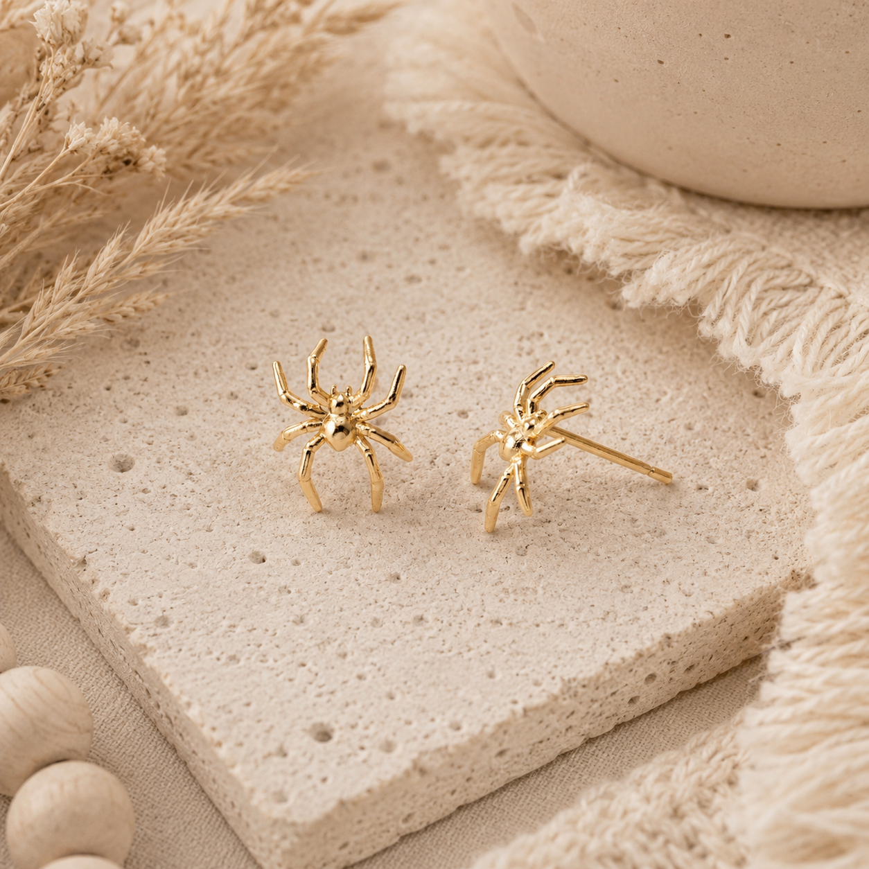 Gold Spider Studs
