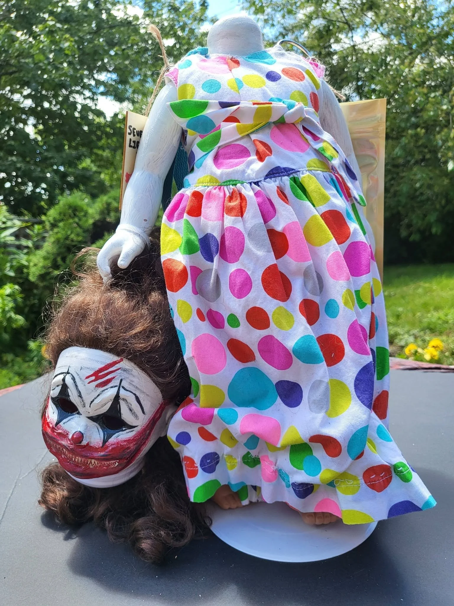 Murder Clown Severed Head Light Up Doll Purse