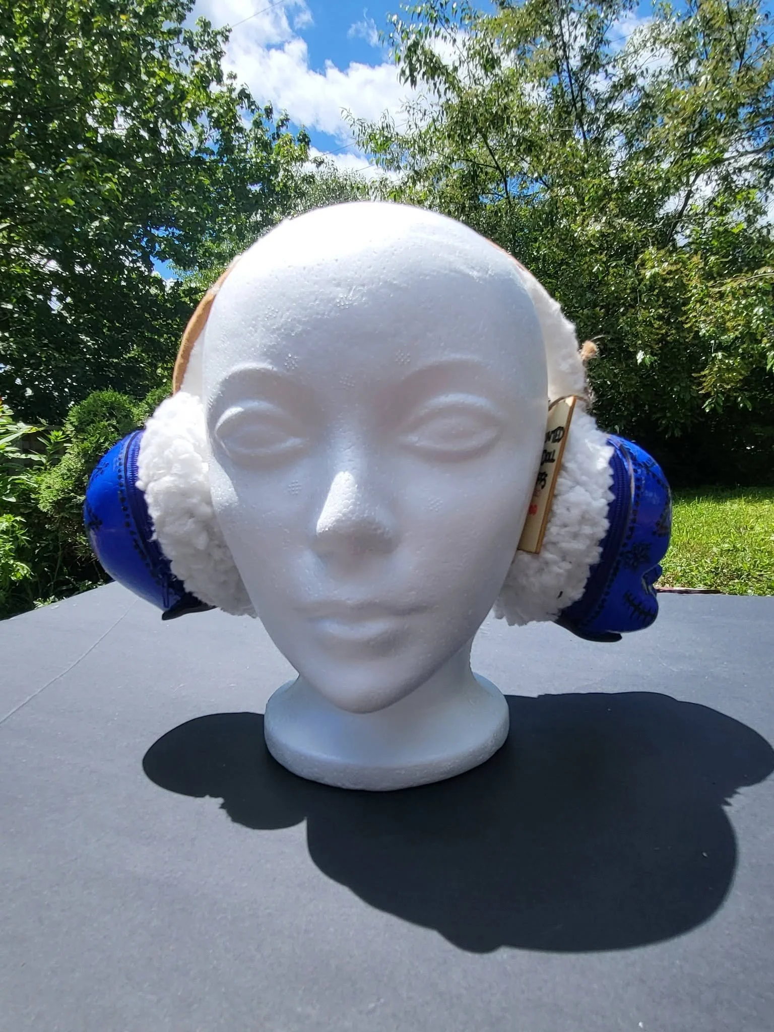 Blue/Black Day Of The Dead Earmuffs