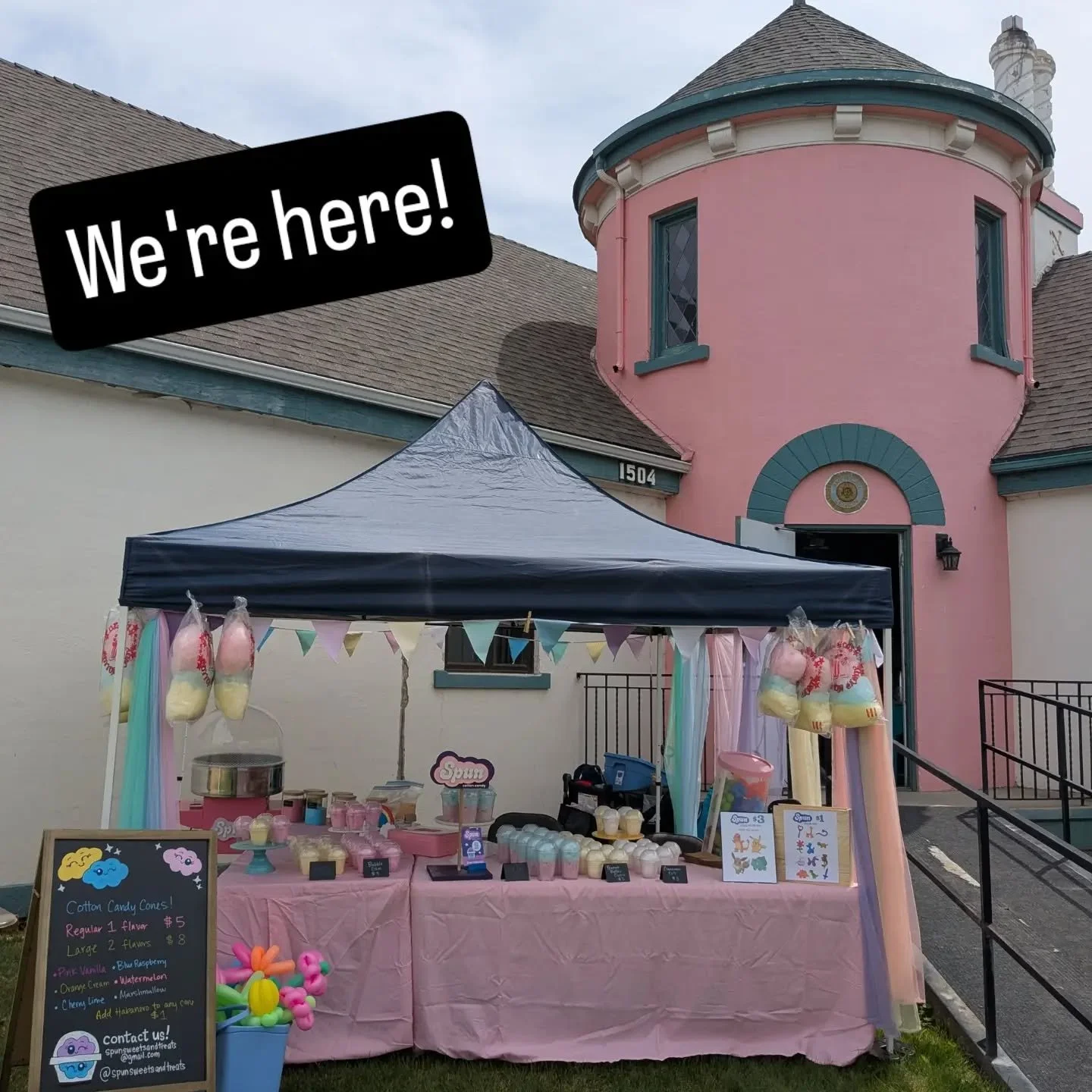 Live spinning cotton candy today! Come get our new habanero flavor and some Pokemon balloons!