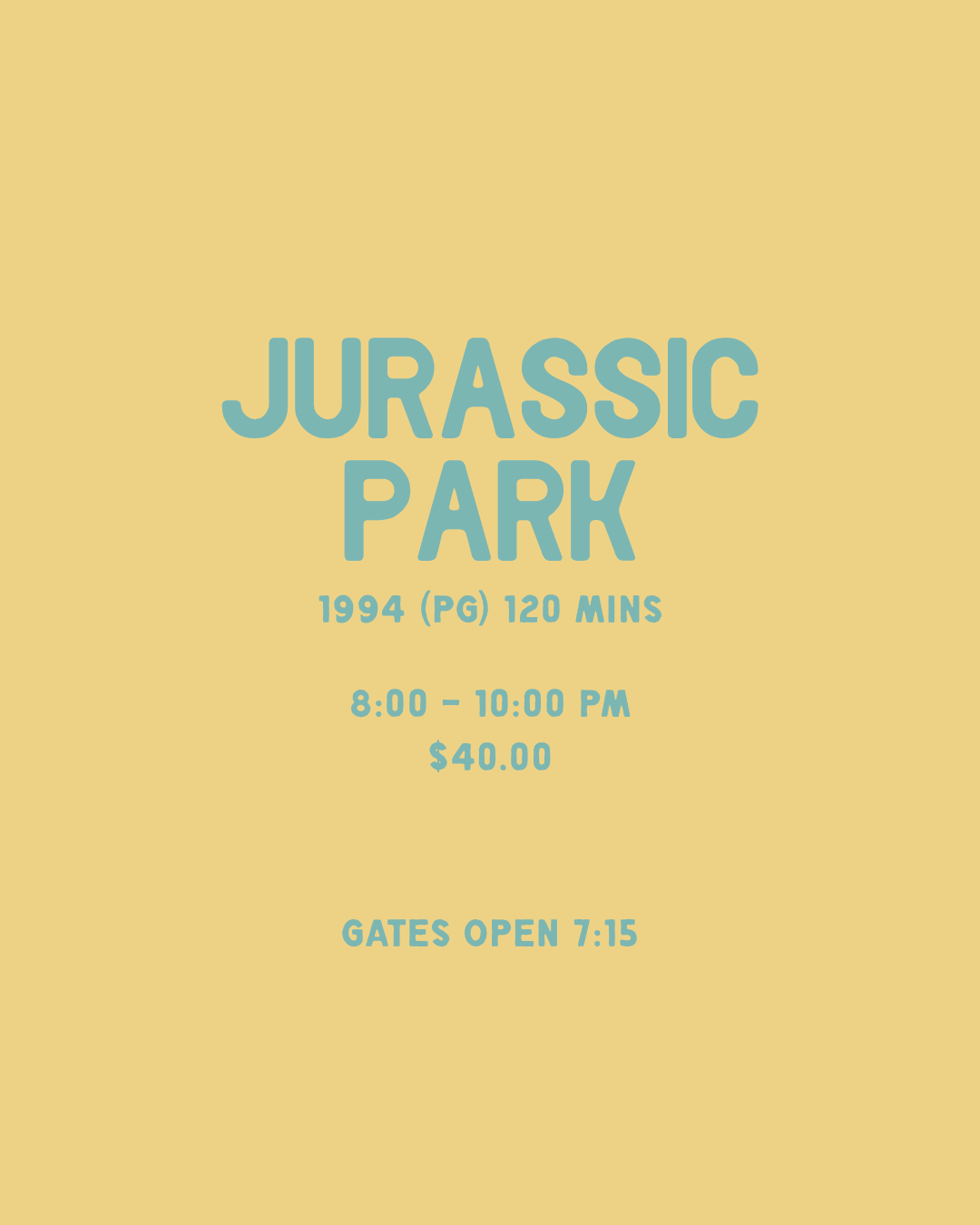 Jurassic Park (PG) – One Vehicle Pass