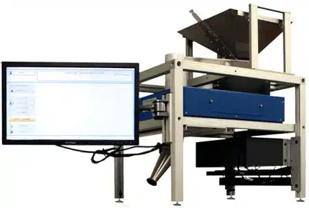 The PerfectCount Table Top model includes a table-mounted, aluminum frame. This is a good option when floor space is limited but table or counterspace is available. It is not compatible with the pneumatic outlet diverter. sciotex SFT