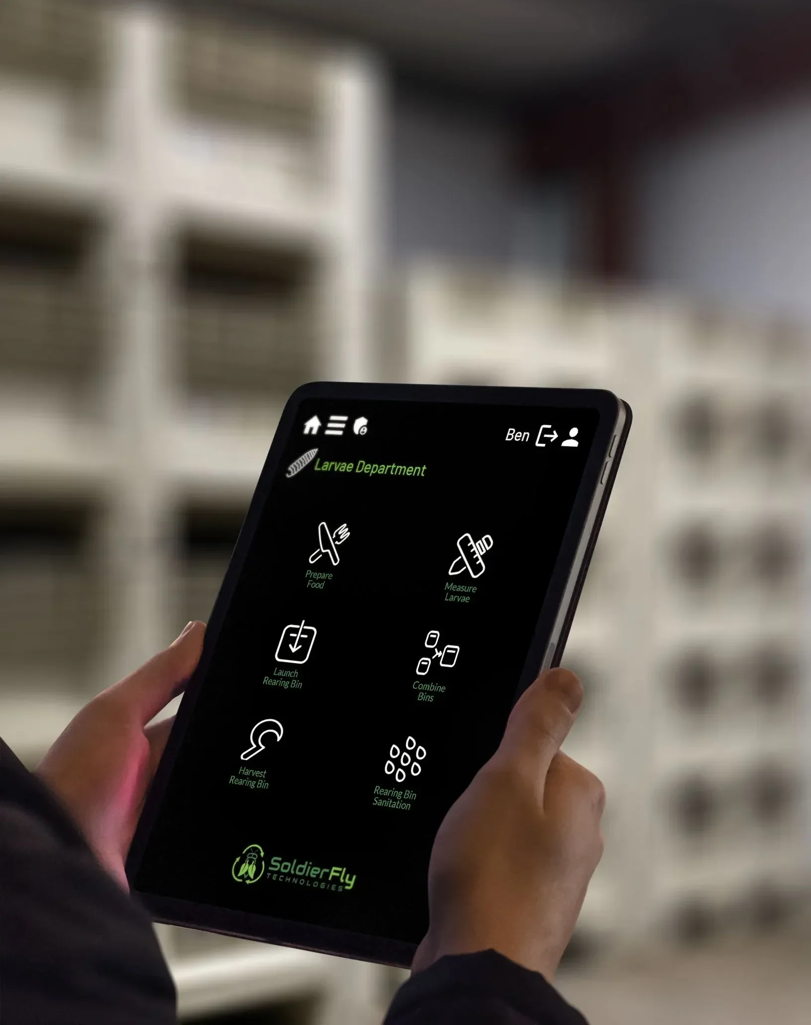 SFT Entoware Larvae Screen iPad.