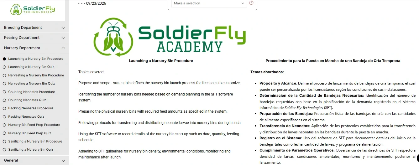 Black Soldier Fly Nursery Department Training Materials