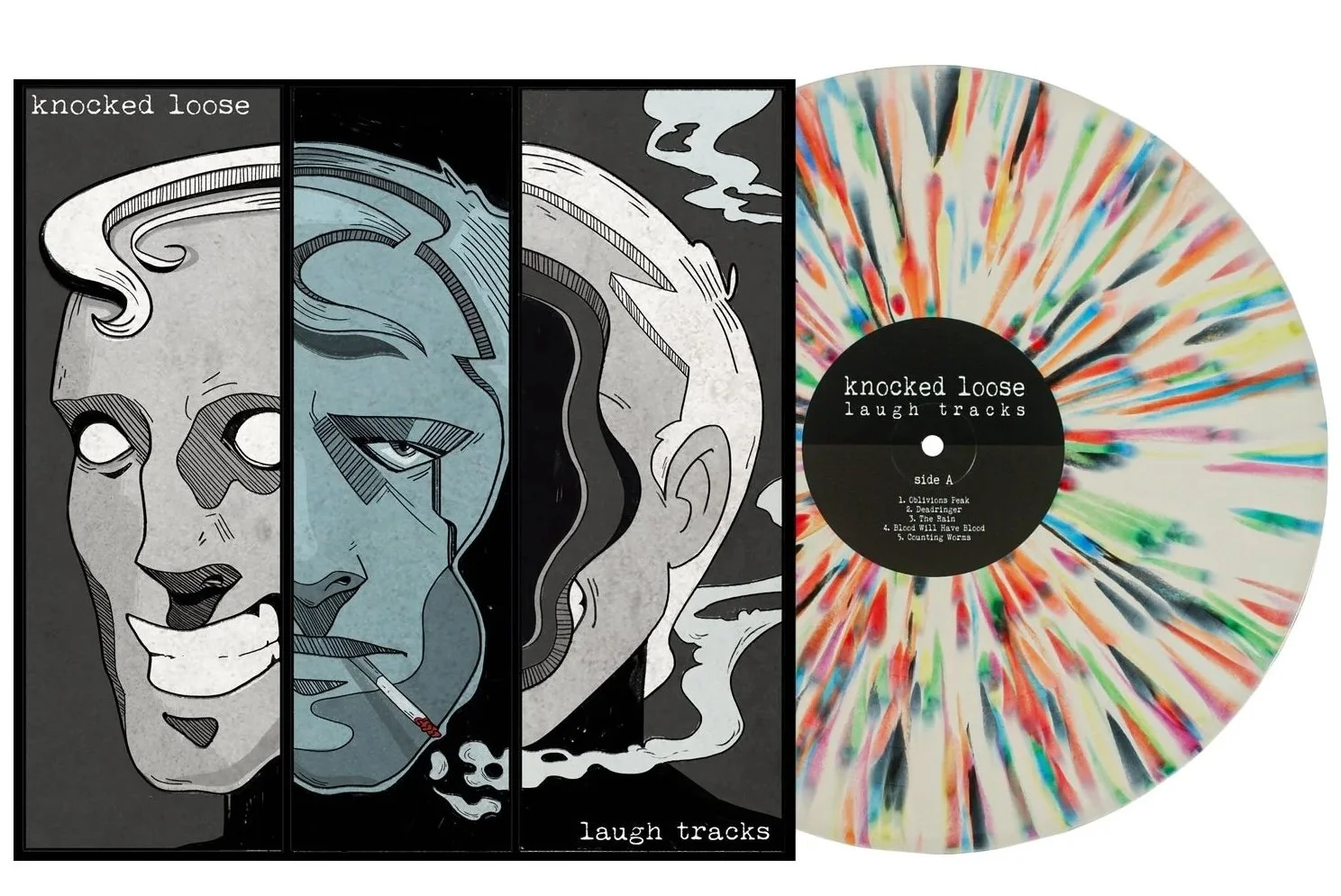Knocked Loose - Laugh Tracks - Bone W Rainbow Splatter Limited Edition 1/2000 SEALED