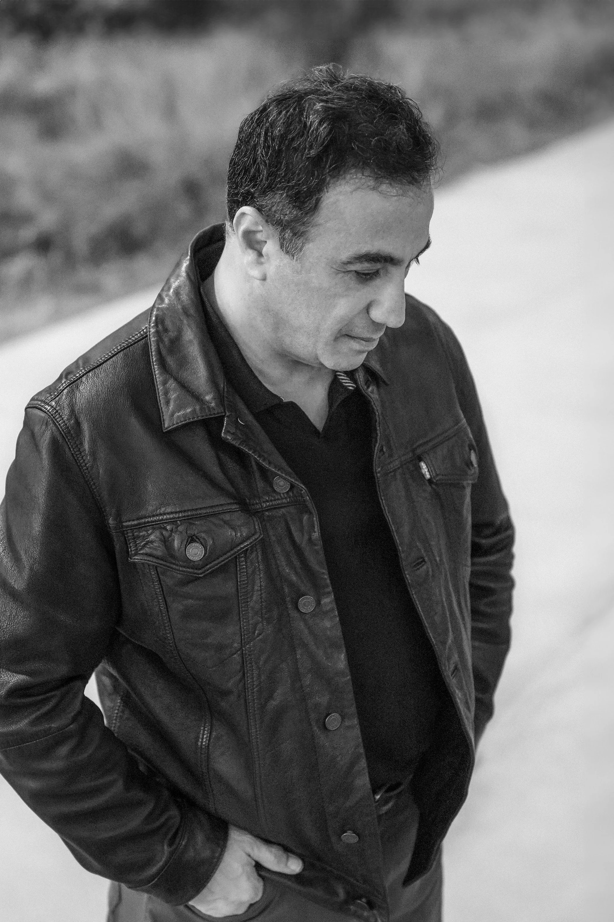 black and white portrait of hamid nejad, san diego wedding photographer