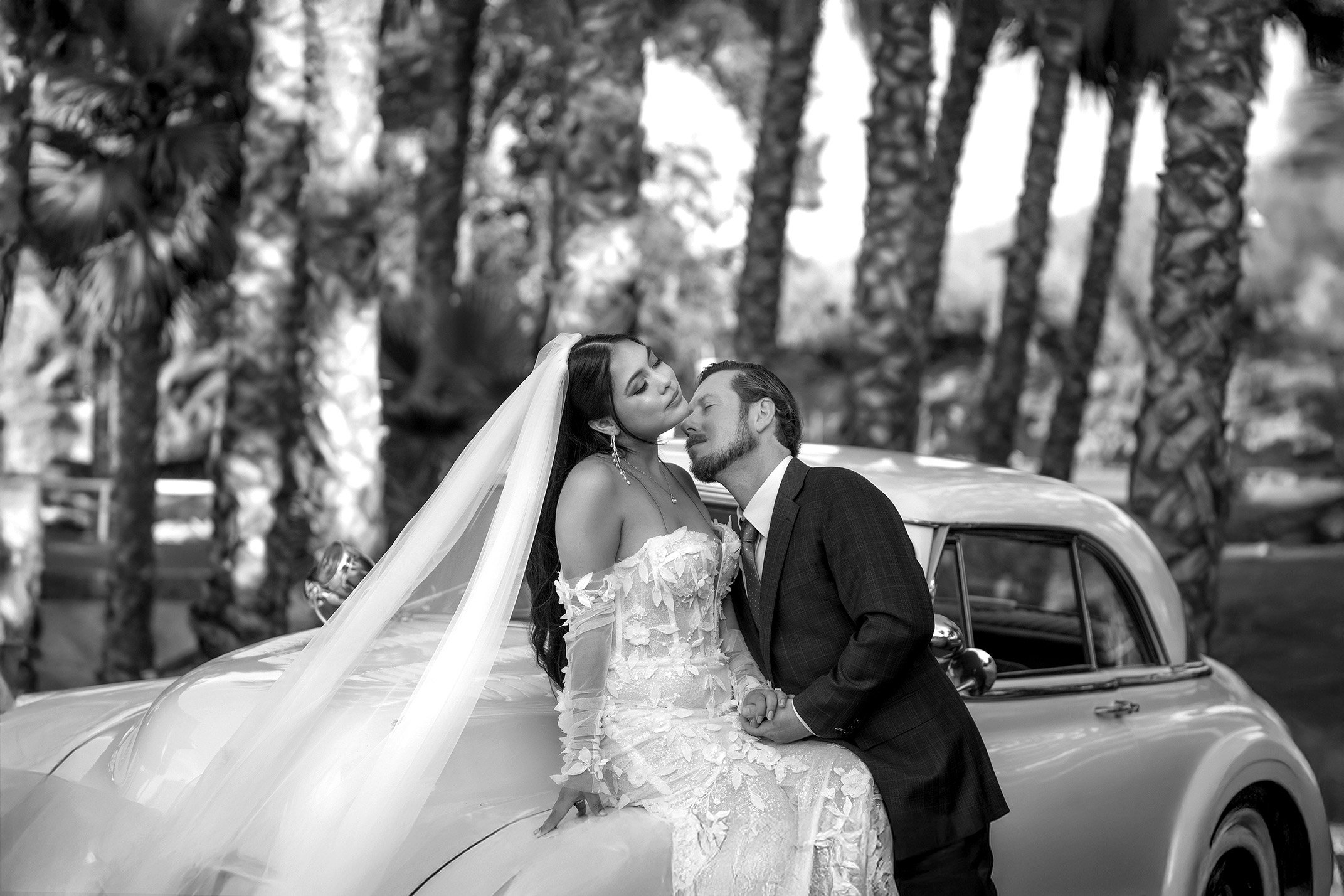 floral-applique-wedding-dress-classic-getaway-car.jpg
