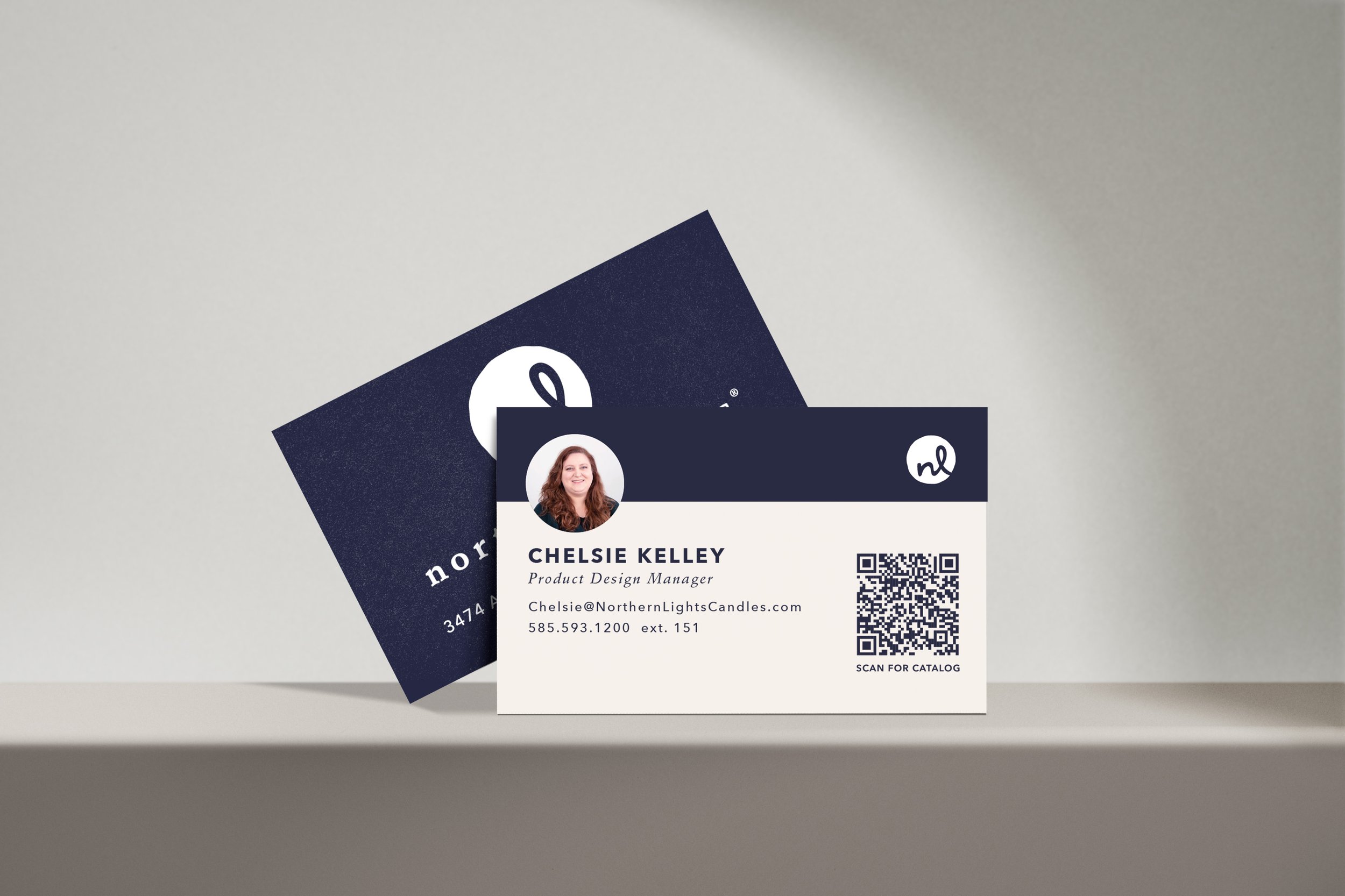 Business card design and template for Northern Lights.