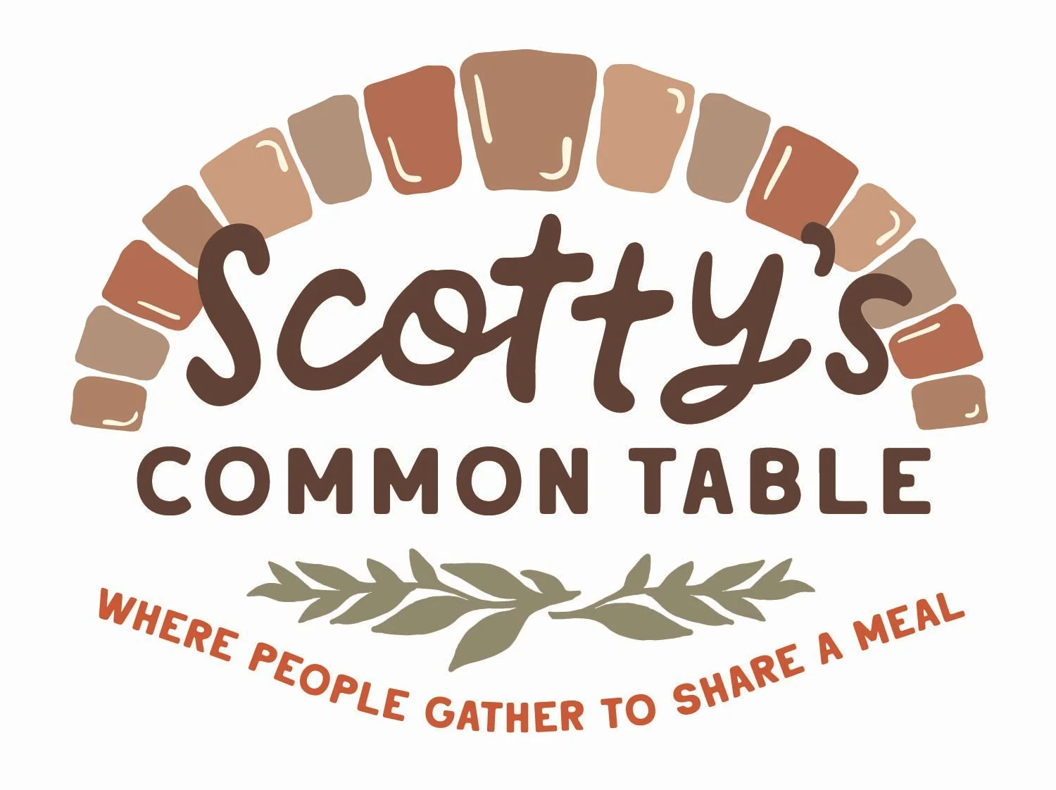 Logo design for Scotty's Common Table, a café in Wellsville, NY.