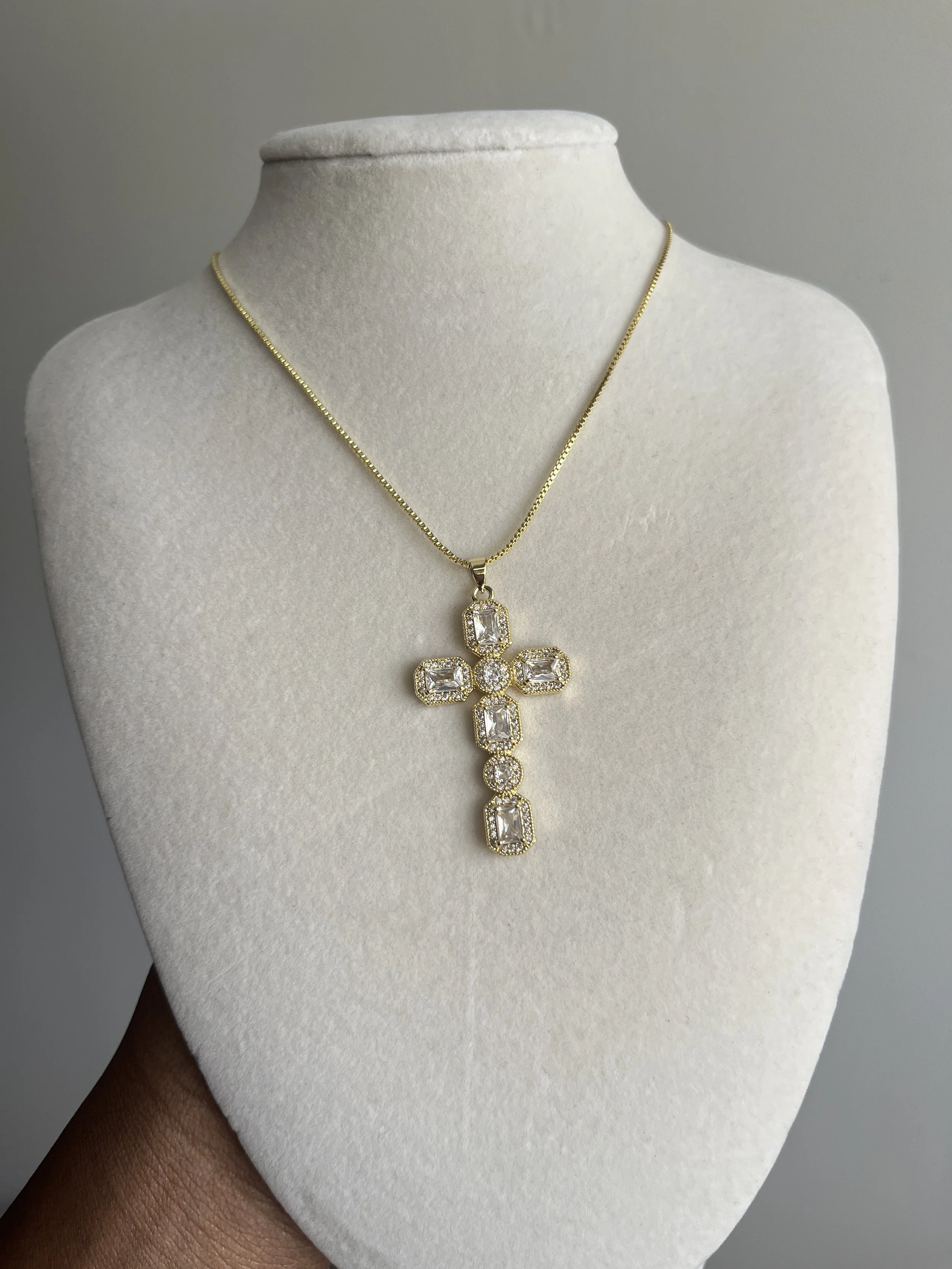 Eternal Cross Necklace (Crystal)