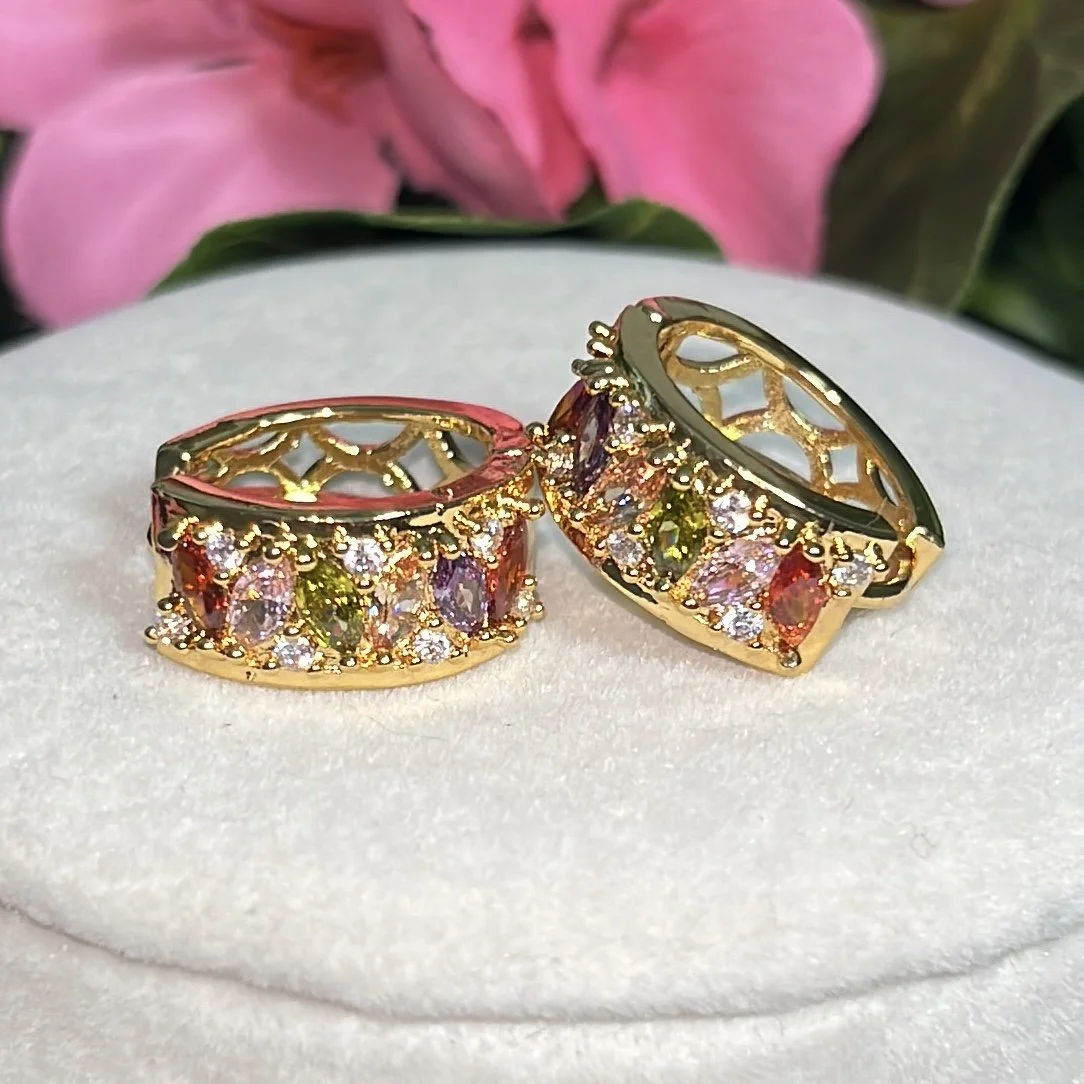 Iridescent Mini Hoops