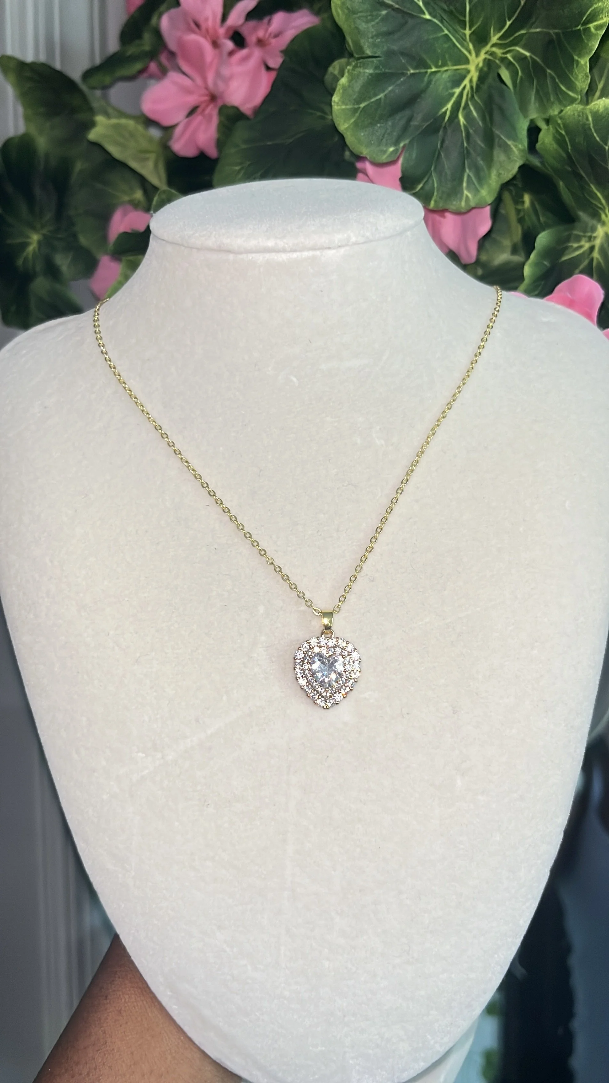 Gold Sacred Heart Necklace in Silver