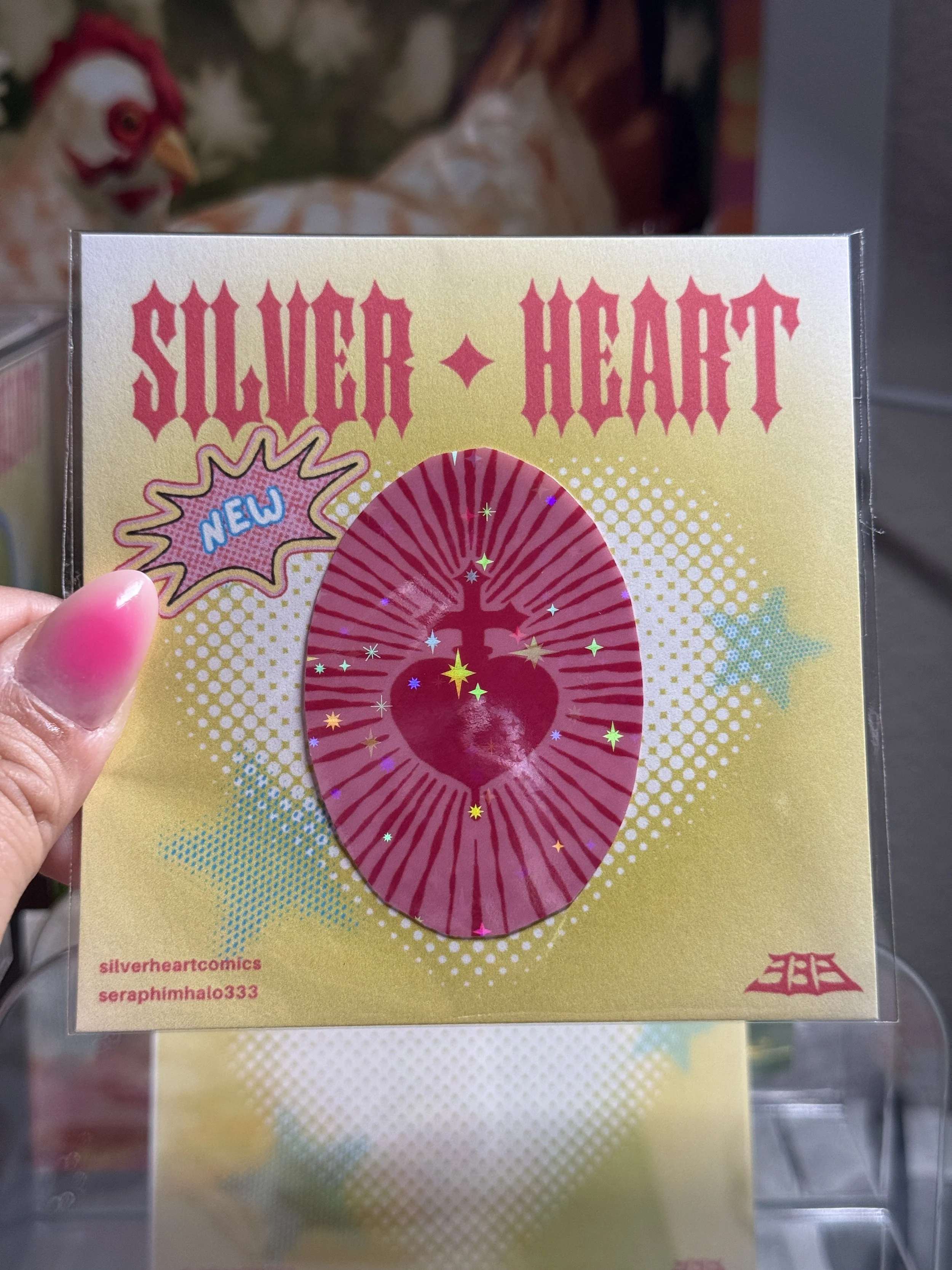 Corazón secreto sparkle holo sticker!