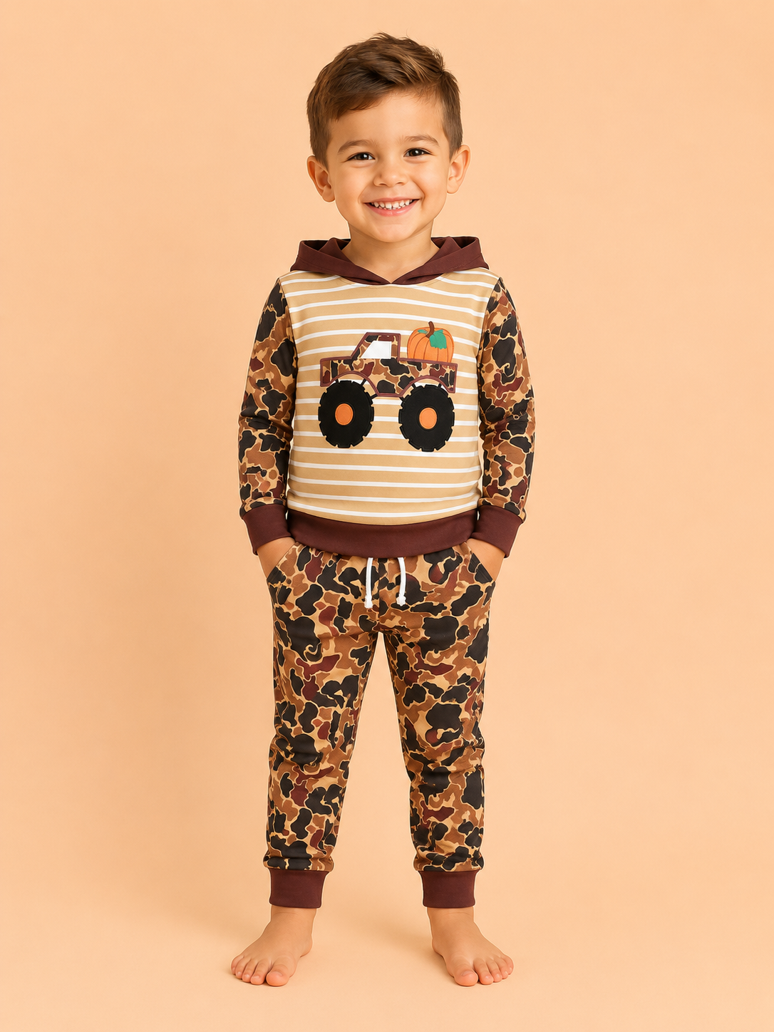 Camo Monster Truck Pumpkin Lounge Set