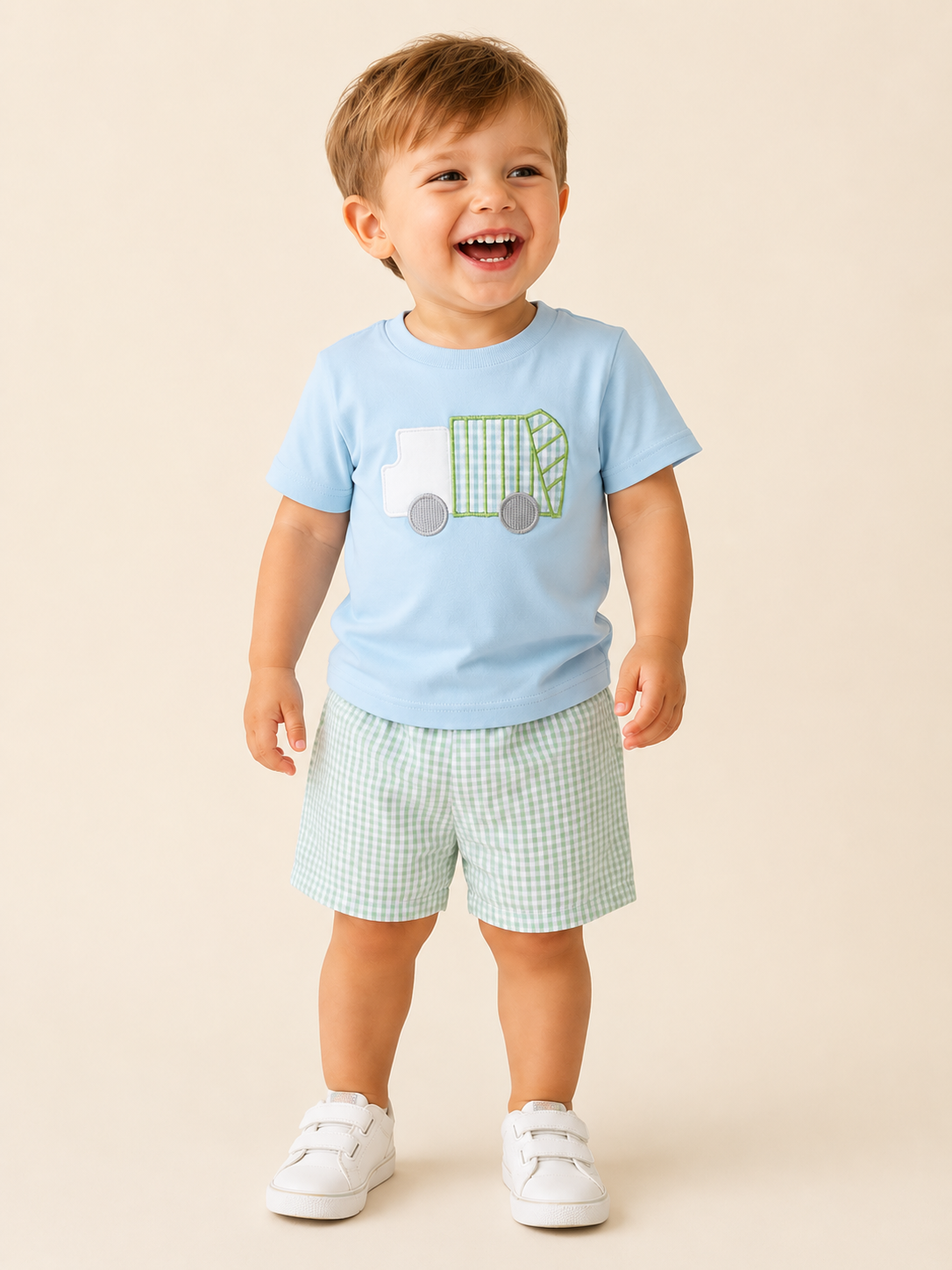 Garbage Truck Embroidered Short Set RTS