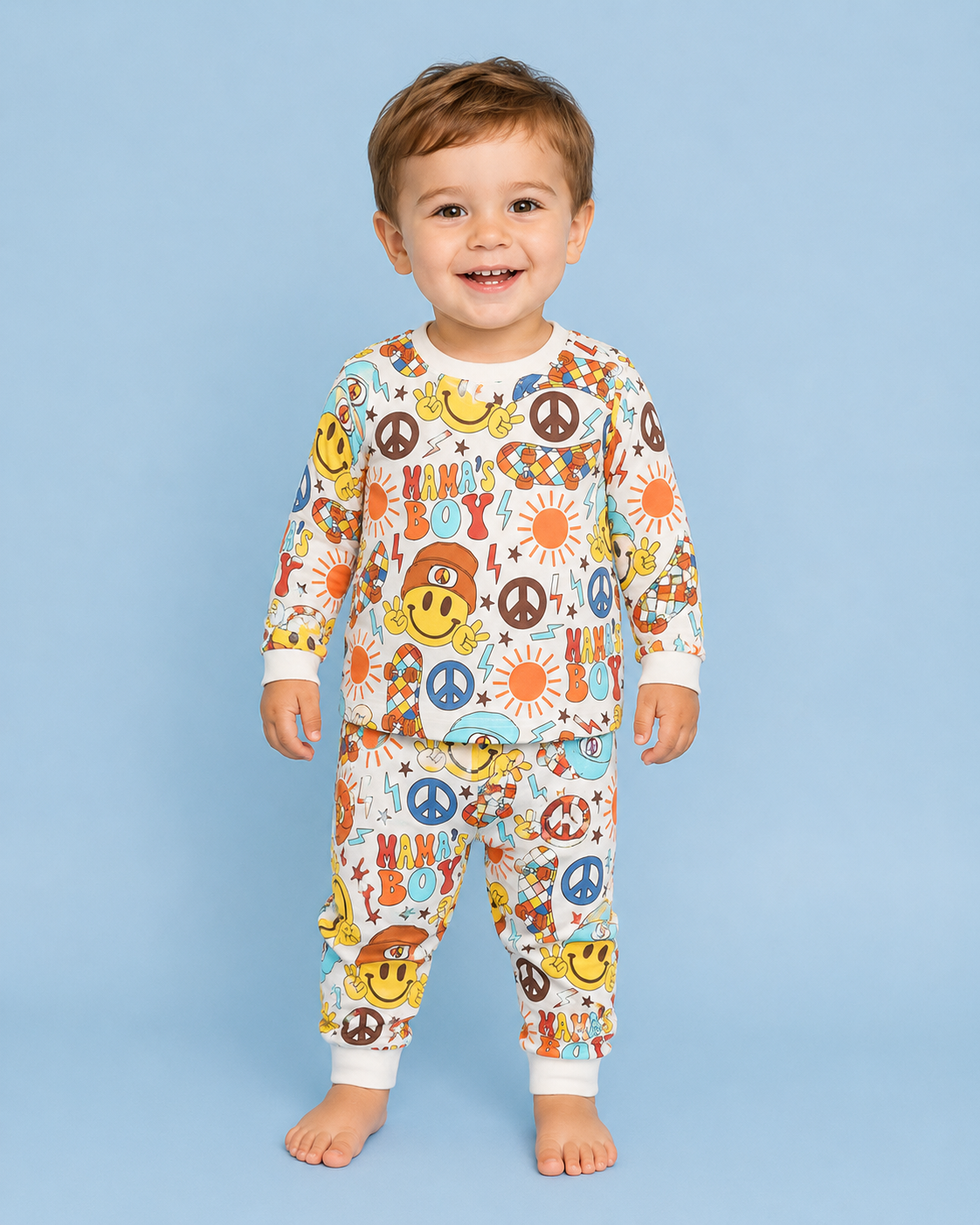 Mama's Boy Retro Smiley Pant Set