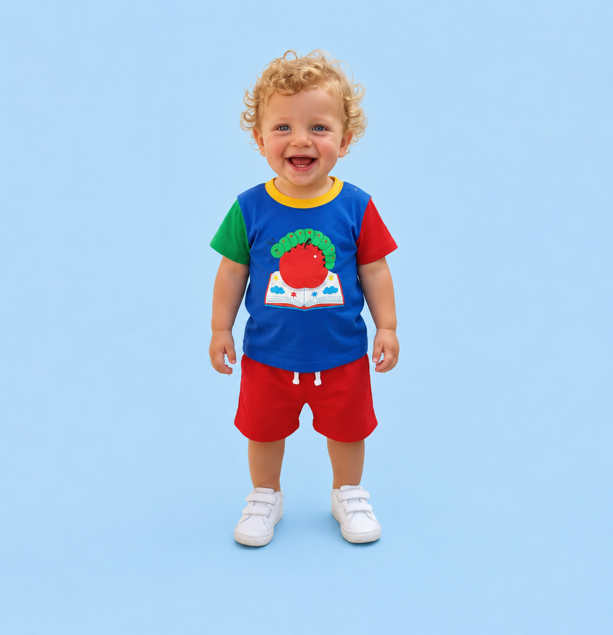 Colorblock Caterpillar Apple Short Set